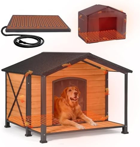 Extra large heated chew proof metal kennel