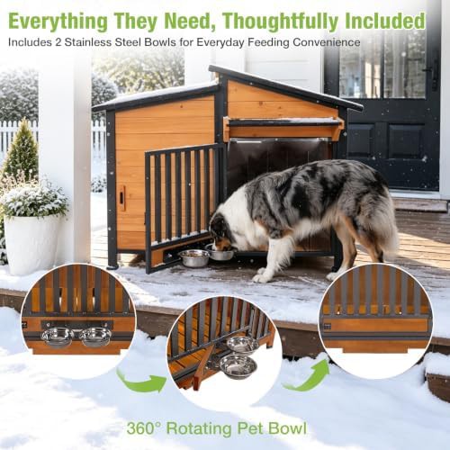 Large heated kennel with rotatable bowl — photo 3