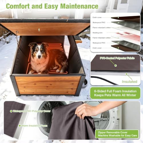 Large heated kennel with rotatable bowl — photo 4