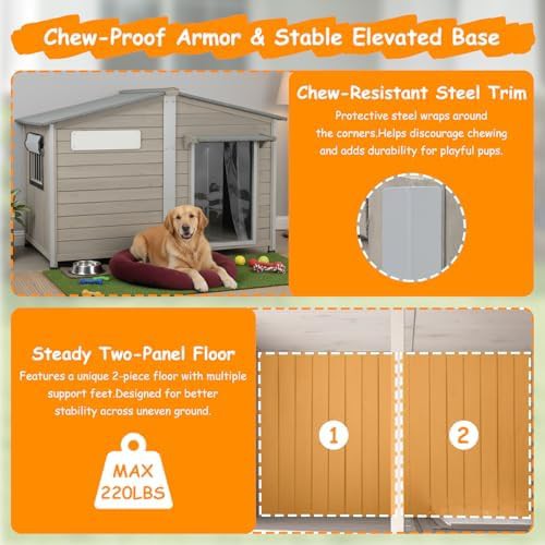 Extra large wooden kennel with anti-chew frame — photo 5