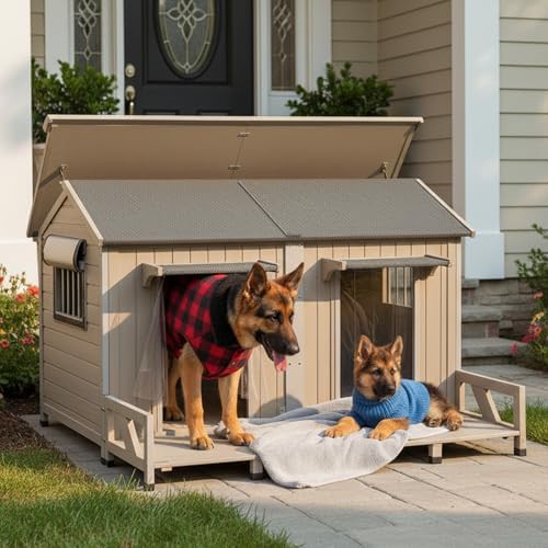 Extra large wooden kennel for two dogs