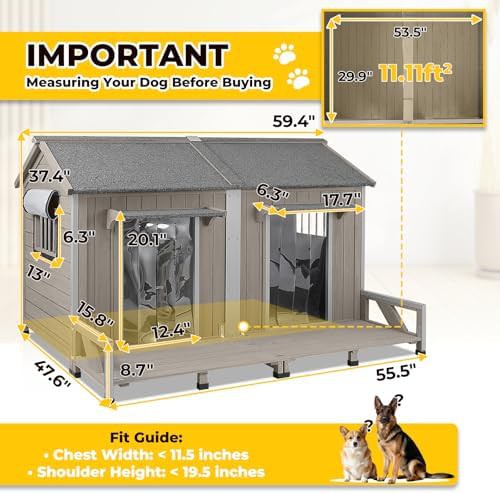 Extra large wooden kennel for two dogs — photo 4