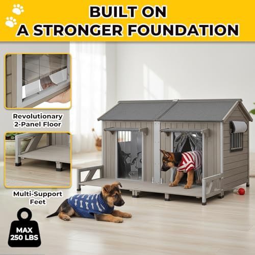 Extra large wooden kennel for two dogs — photo 5