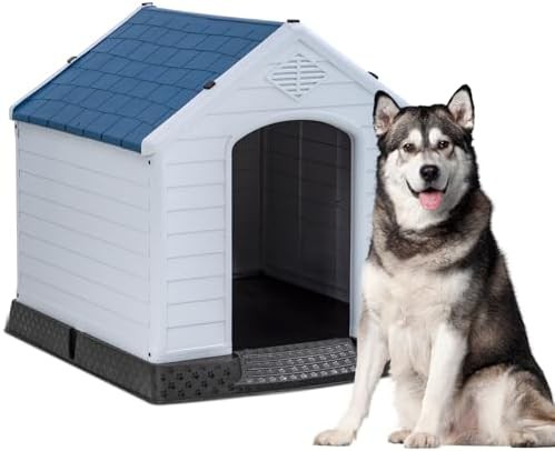 Large black insulated dog house with vents