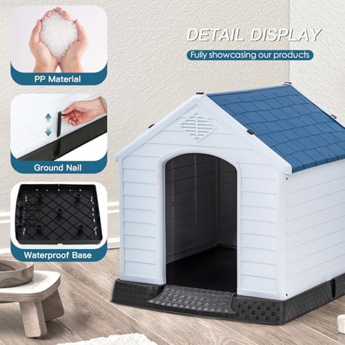 Large black insulated dog house with vents — photo 3