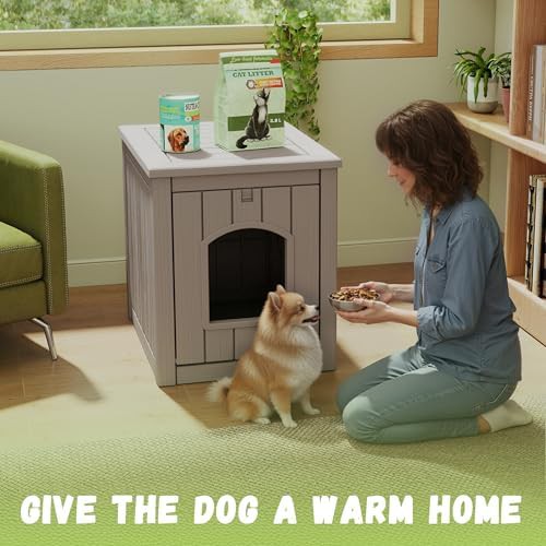 Grey resin dog house with escape door — photo 4