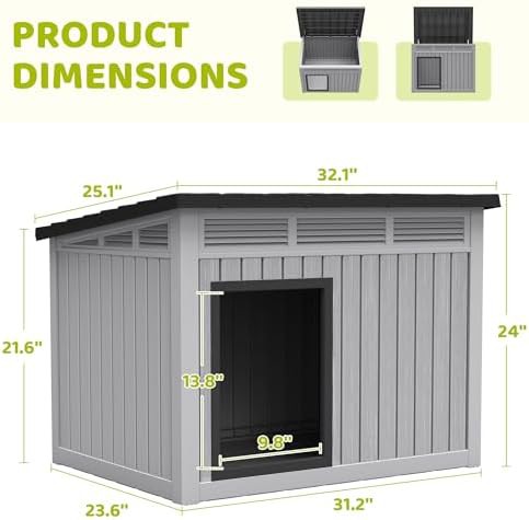 Medium grey dog house with detachable roof — photo 4