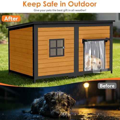 Extra large brown wooden outdoor dog house — photo 3