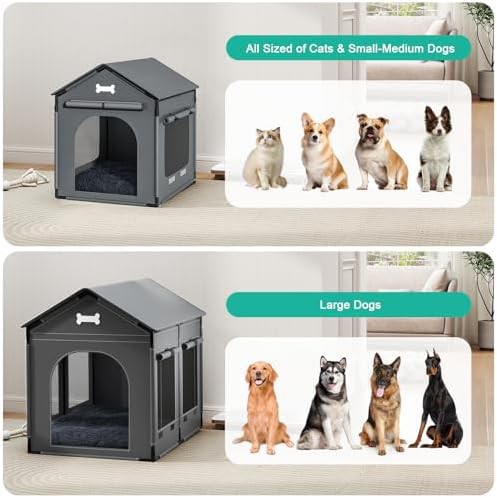 Large Indoor Dog Tent with Door Curtain — photo 3