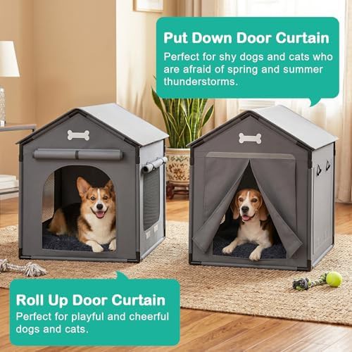 Large Indoor Dog Tent with Door Curtain — photo 4