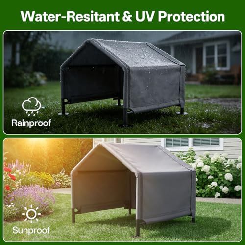 Small grey fabric outdoor pet tent — photo 3