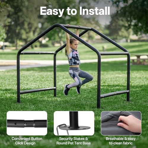 Small grey fabric outdoor pet tent — photo 4