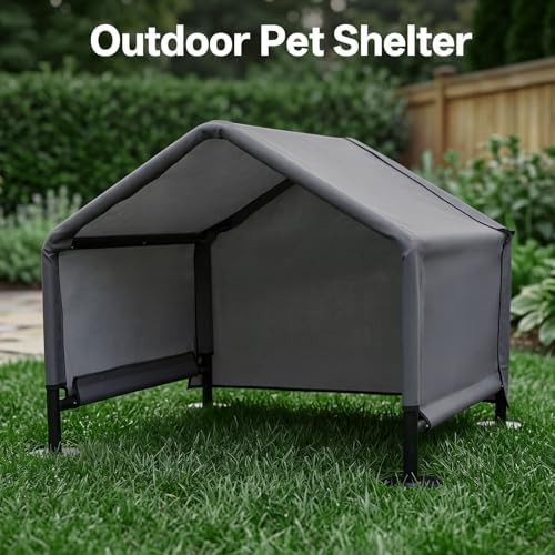Small grey fabric outdoor pet tent — photo 5