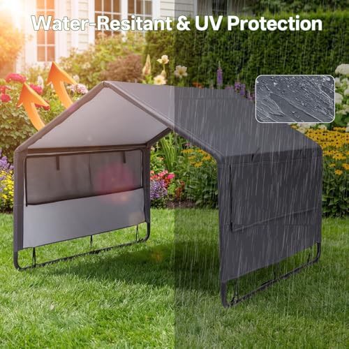 Large grey fabric outdoor pet tent — photo 3