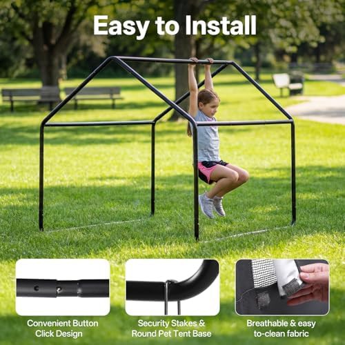 Large grey fabric outdoor pet tent — photo 4