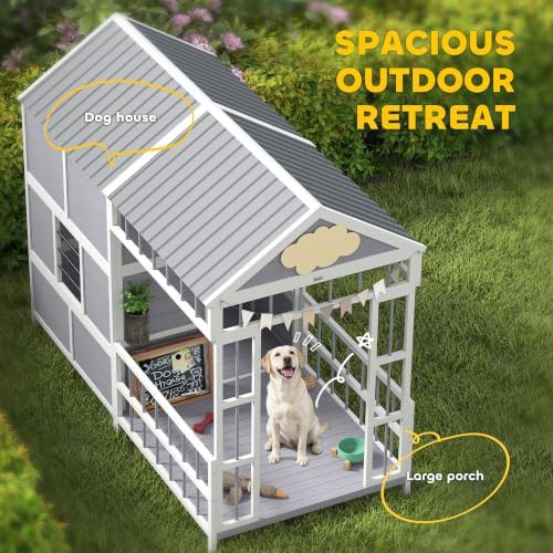 Large Wooden Dog House with Storage Cabinet — photo 3