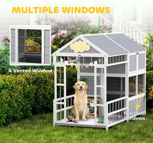 Large Wooden Dog House with Storage Cabinet — photo 5