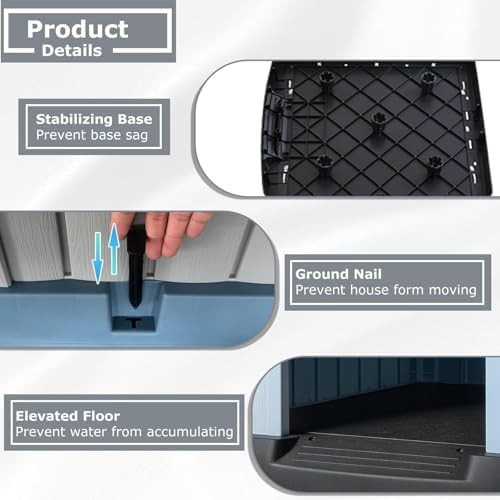 Large gray weatherproof plastic dog kennel — photo 5