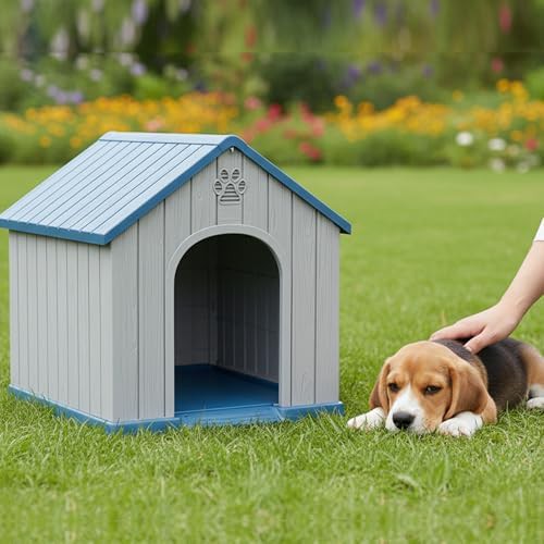 Blue plastic doghouse for small to medium dogs — photo 3