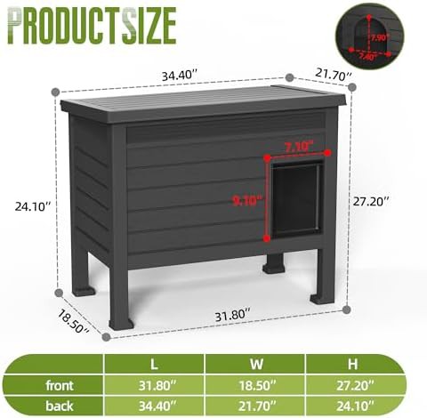 Black resin small breed shelter with vents — photo 4