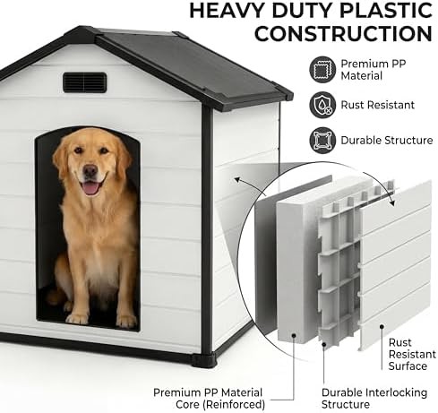 Waterproof plastic dog house with air vents — photo 5