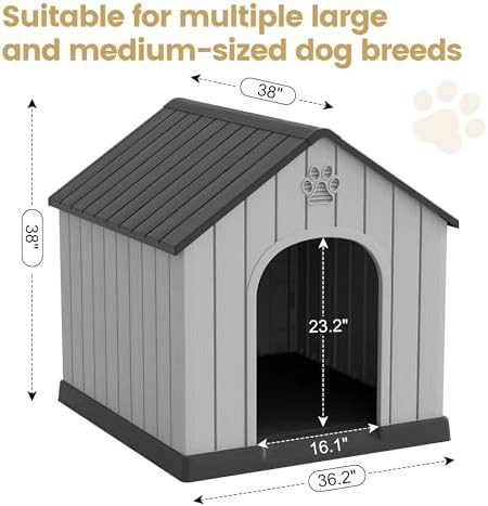 Black elevated vented plastic dog house — photo 3