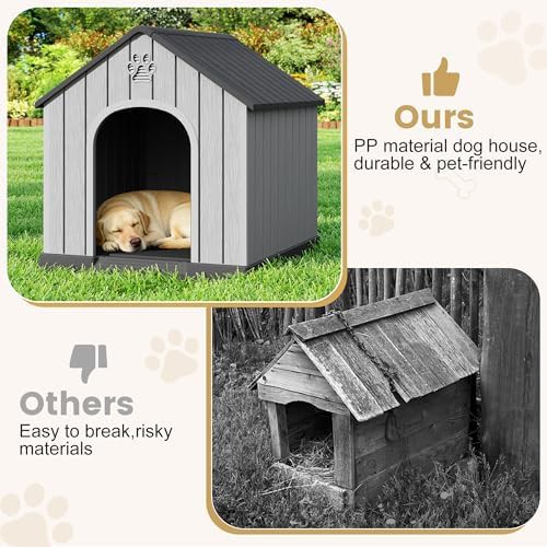 Black elevated vented plastic dog house — photo 4