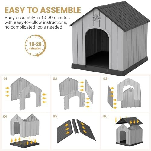 Black elevated vented plastic dog house — photo 5