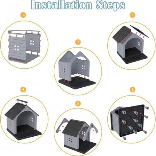 Large black plastic house with open front — photo 4