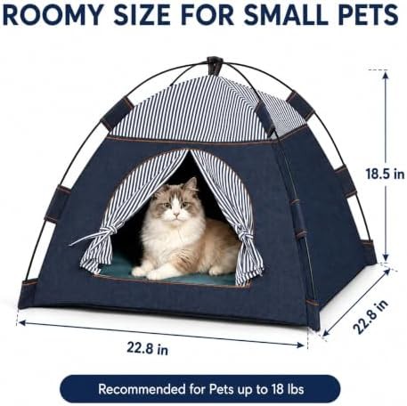 Blue denim foldable pet tent house — photo 3
