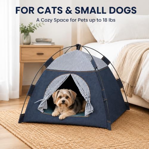 Blue denim foldable pet tent house — photo 5