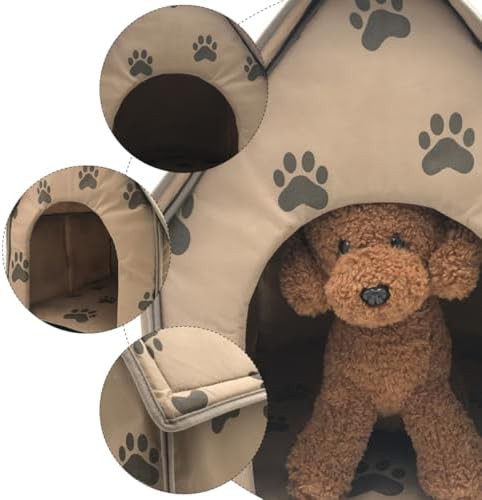 Folding coffee brown dog cave bed — photo 3