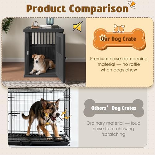 Black plastic furniture style dog crate for small pets — photo 4