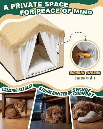 Boho indoor fabric cave for small dogs — photo 5