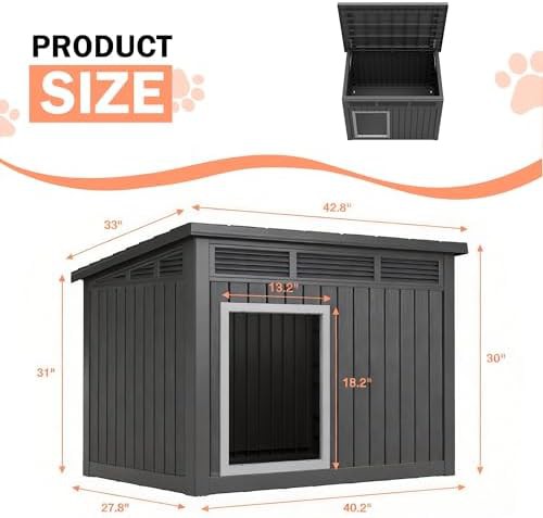 Large black plastic dog house with removable roof — photo 5