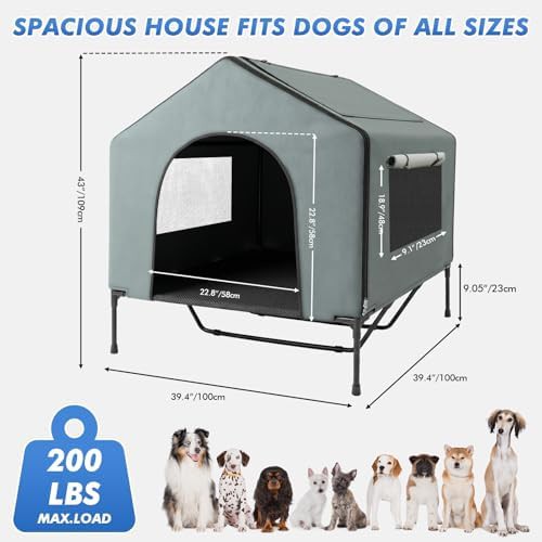 Elevated outdoor dog bed with roof — photo 4