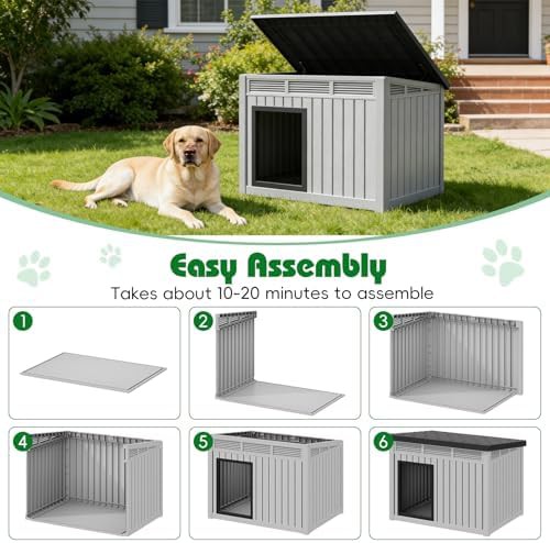 Resin plastic dog house with elevated floor — photo 4