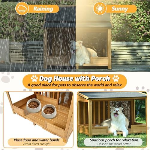 Insulated wooden kennel with porch — photo 3