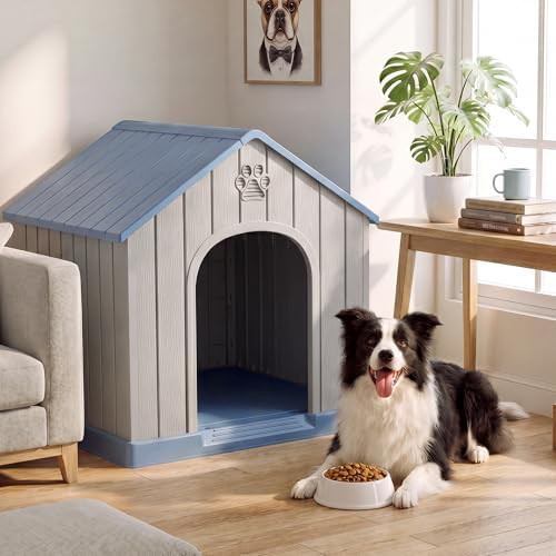 Large blue waterproof plastic dog kennel — photo 3