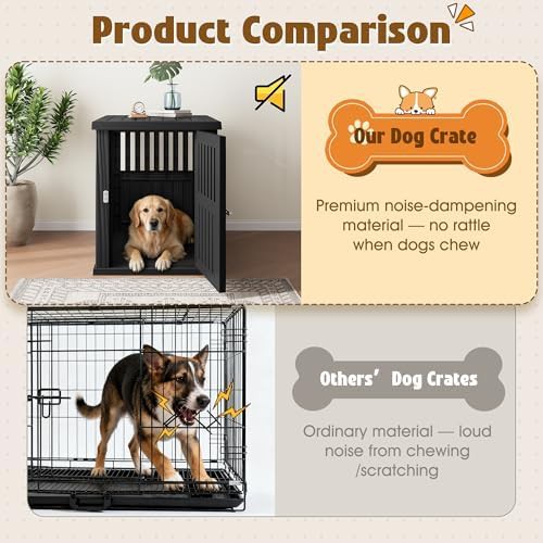 Large black furniture style kennel and end table — photo 4