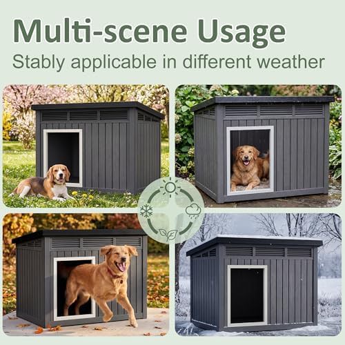 Large black resin kennel with sloped roof — photo 5