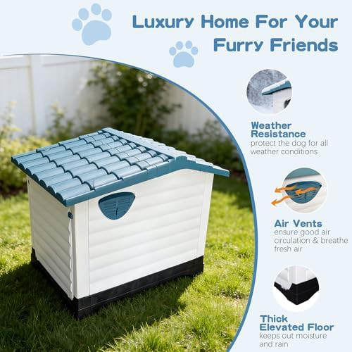 Blue Two Door Plastic House with Air Vents — photo 3